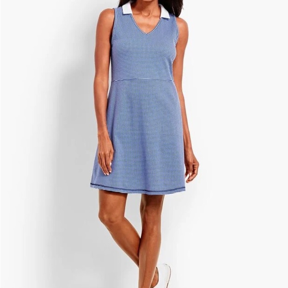 Talbots-💙☀️A-Line Sleeveless Blue Mini Dress- UPF 50 Protection-Size S